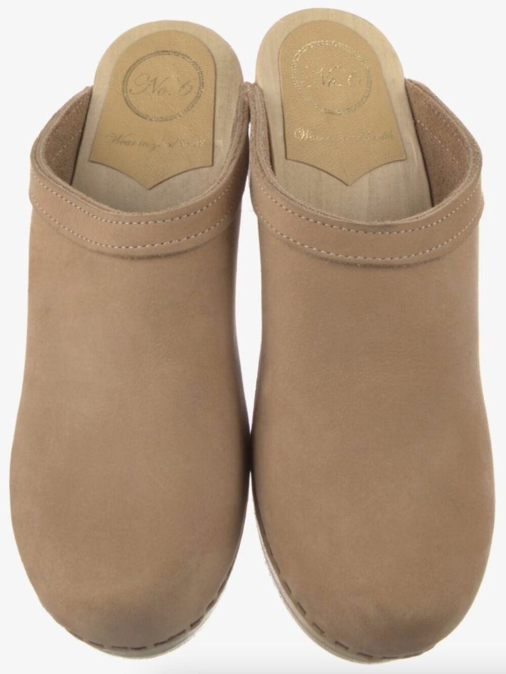 No. 6 Clogs Beige Mules Mid Heel Size 40